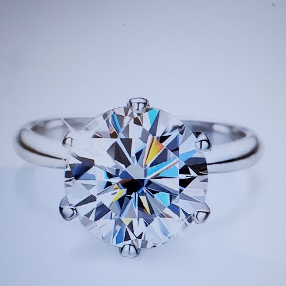 Moissanite 2ct Solitaire Engagement White Gold Plated Ring  Diamond - Picture 8 of 8